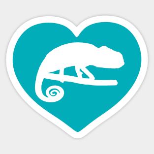 Blue Chameleon Heart for Chameleon Lovers Sticker